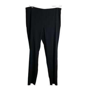 The Row Trousers Size 10 Womens Black Tapered Leg Ankle Split Cuff Career